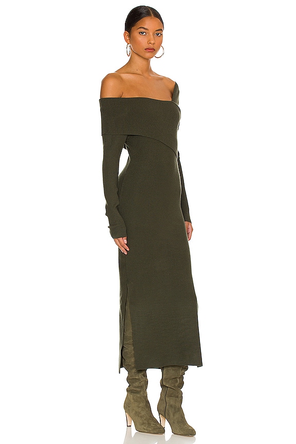 view 2 of 4 Sylvie Midi Sweater Dress in Olive Green