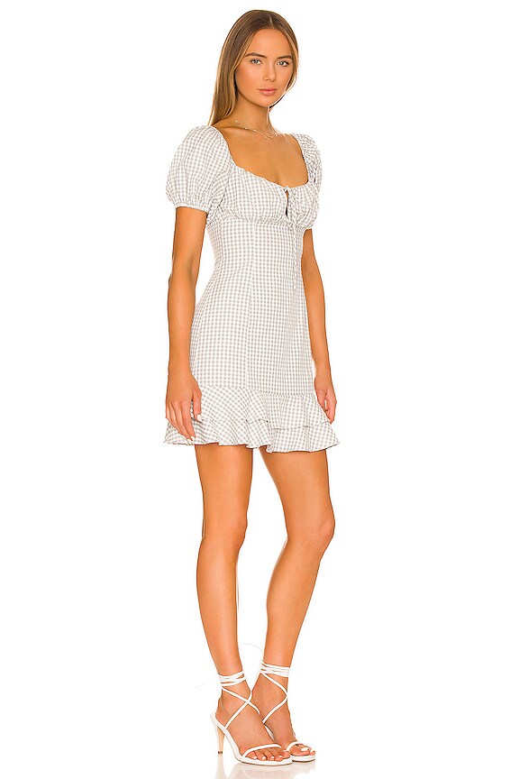 view 2 of 3 Willow Gingham Mini Dress in Grey & White