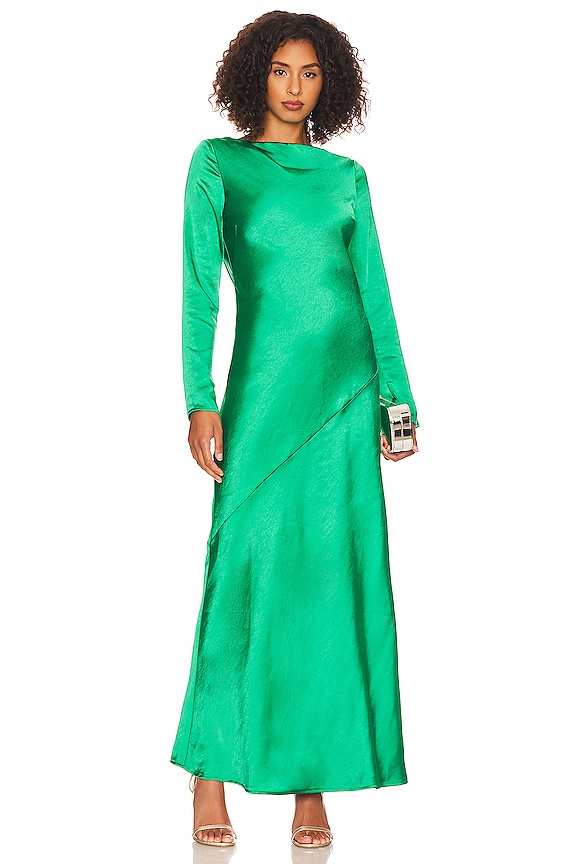 view 2 of 3 Cassie Bias Dress in Kelly Green