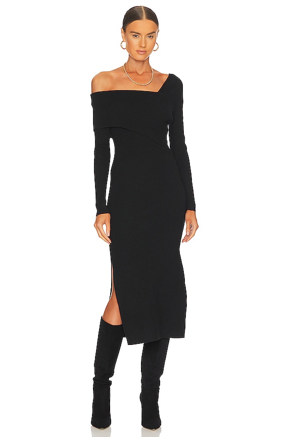 Line & Dot Sylvie Midi Sweater Dress in Black | REVOLVE