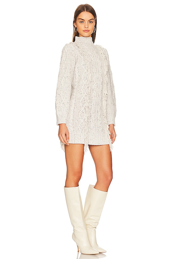 view 2 of 3 Daria Fringe Sweater Dress in Ivory
