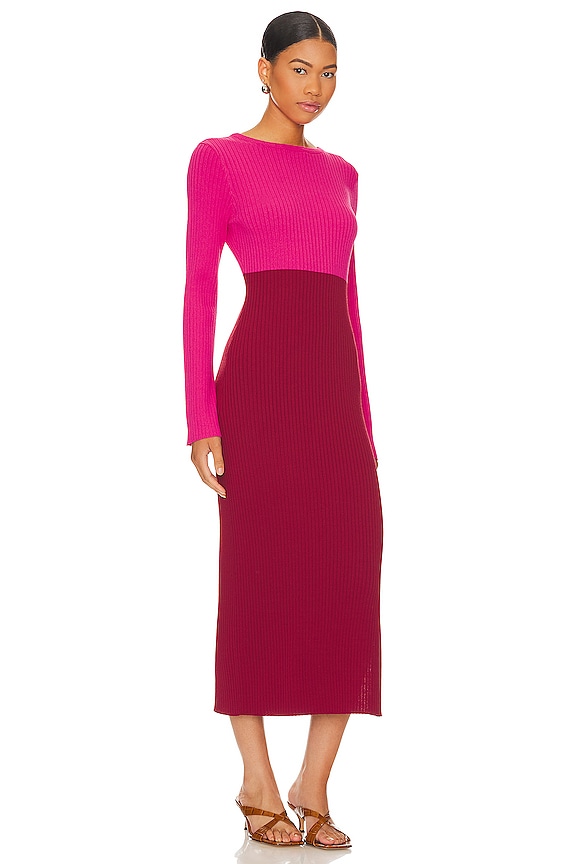 view 2 of 4 Frankie Dress in Pink & Burgundy