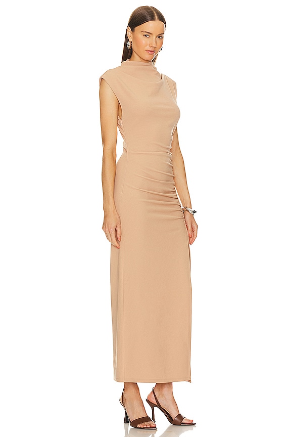 view 2 of 3 ROBE MI-LONGUE ROBIN in Taupe