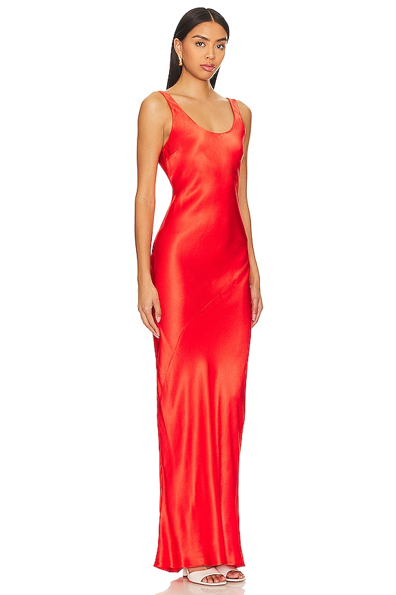 view 2 of 3 Adelyn Bias Dress in Red