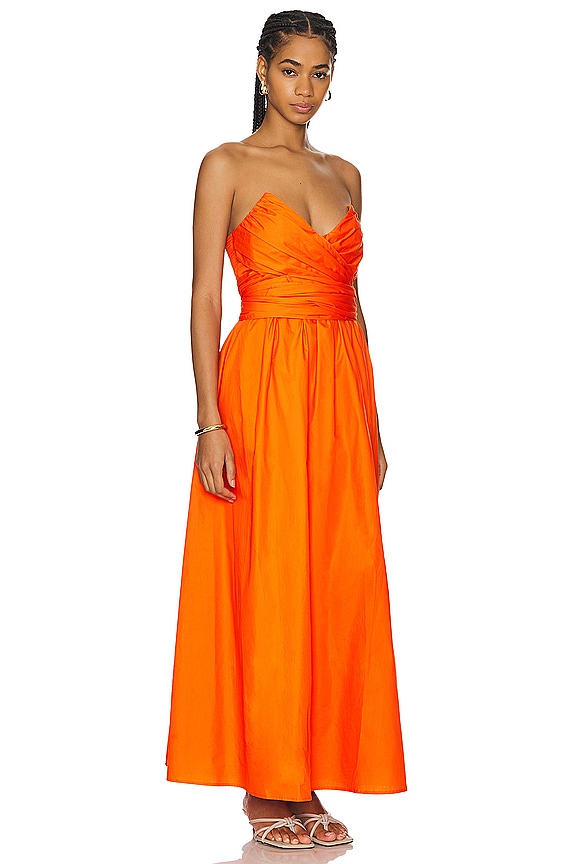 view 2 of 3 VESTIDO MIDI SUNBURST in Coral Red