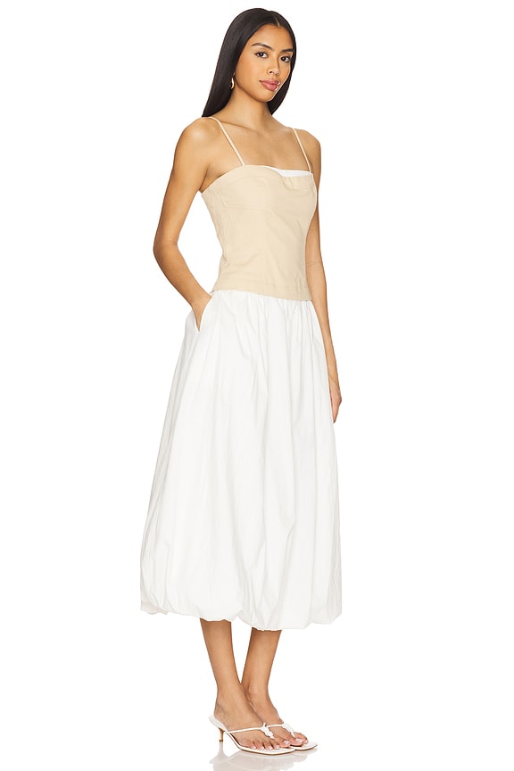 view 2 of 3 Anthia Dress in Beige & White