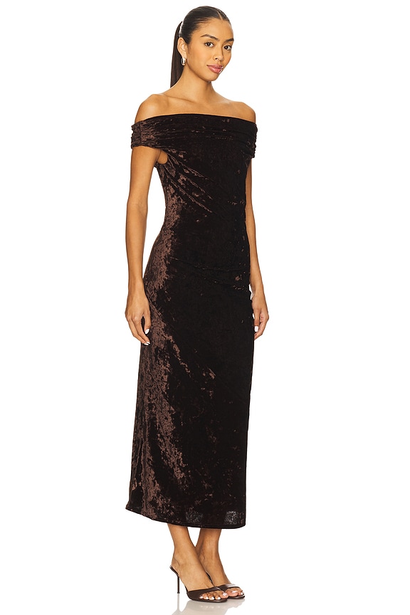 view 2 of 3 Brylie Velvet Maxi Dress in Dark Brown
