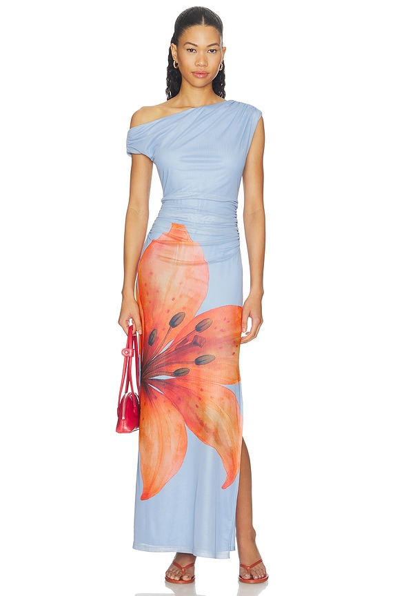 view 1 of 4 ROBE MAILLE FILET AVAH in Blue & Orange