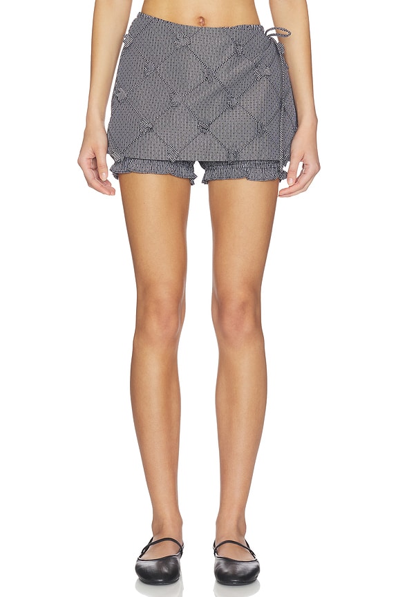 view 1 of 6 Thora Wrap Bloomer Shorts in Black & White