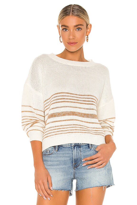 Line & Dot Lucy Sweater in Ivory & Taupe | REVOLVE