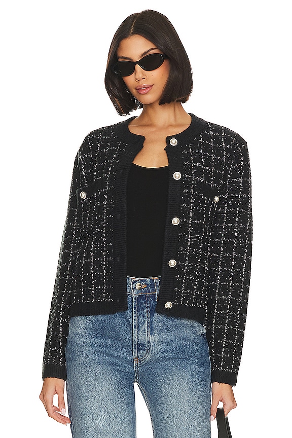 Line & Dot Alexis Sweater in Black & Silver | REVOLVE