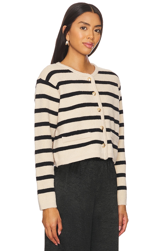 view 2 of 4 GILET BENNI STRIPE in Tan & Black