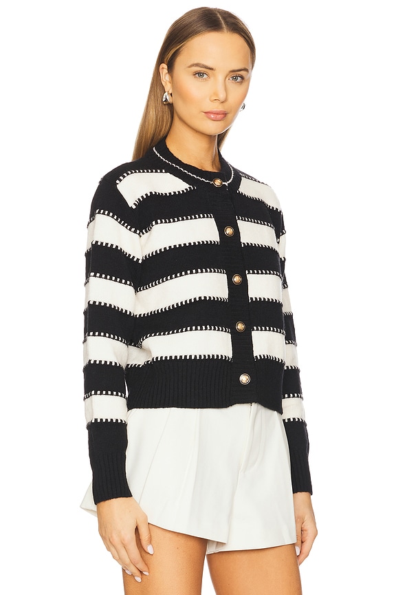 view 2 of 4 Sofi Cardigan in Black & Ivory