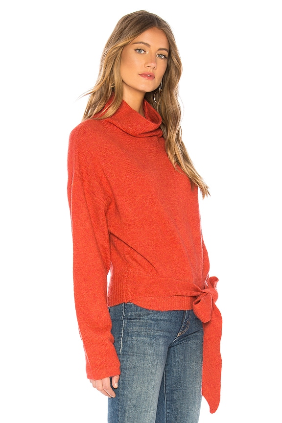 view 2 of 4 Oriana Tied Sweater in Tangerine