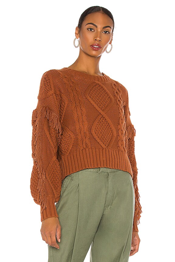 view 2 of 4 Jasper Fringe Sweater in Amber Brown
