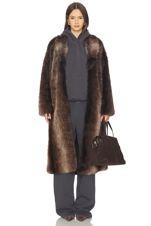 view 2 of 5 ABRIGO PIEL SINTÉTICA CAIRO in Brown Multi