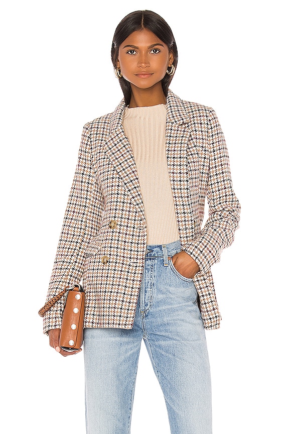 view 2 of 5 VESTE CHECK in Camel, Black & Wine