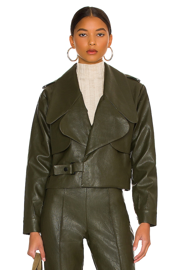 view 2 of 5 Kiara Faux Leather Jacket in Olive