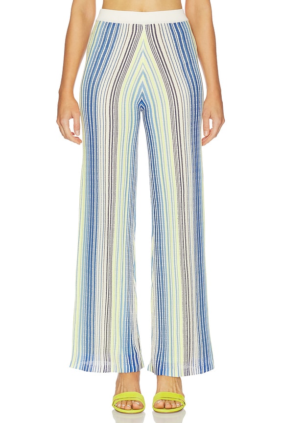 view 1 of 6 Kit Striped Knit Sweater Pants in Blue Multi