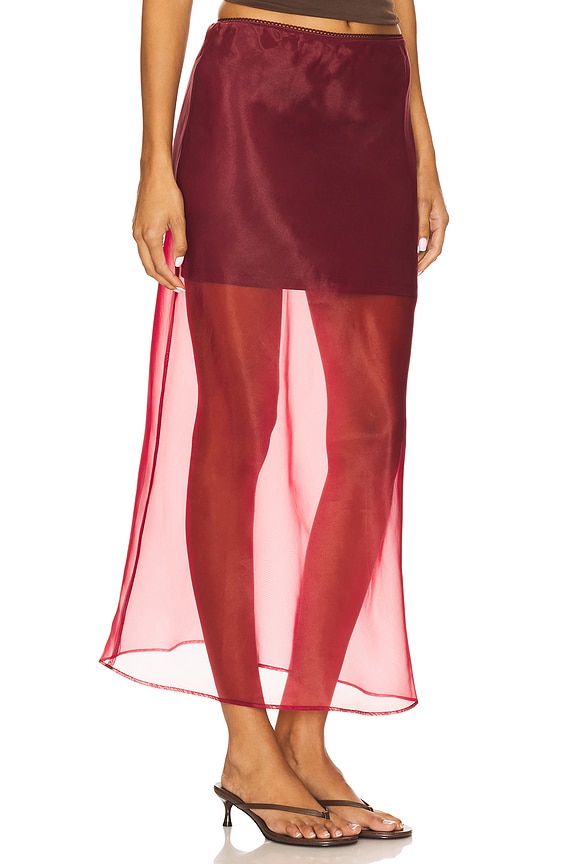 view 2 of 6 x REVOLVE Denman Midi Skirt in Burgundy