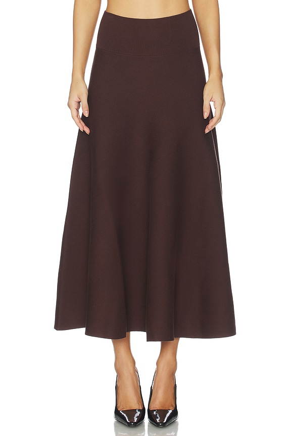 view 1 of 6 Kingston Knit Sweater Skirt in Brown