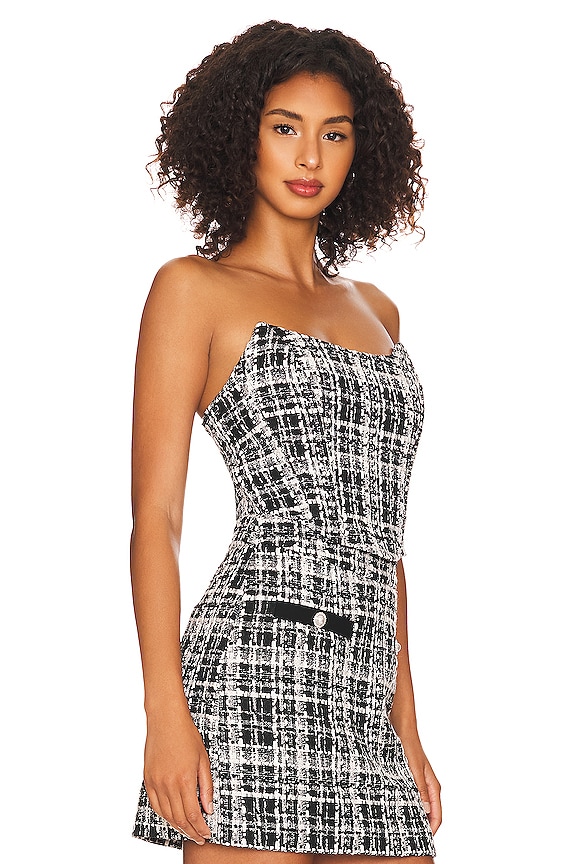 view 2 of 5 Alessandra Corset Top in Black & White