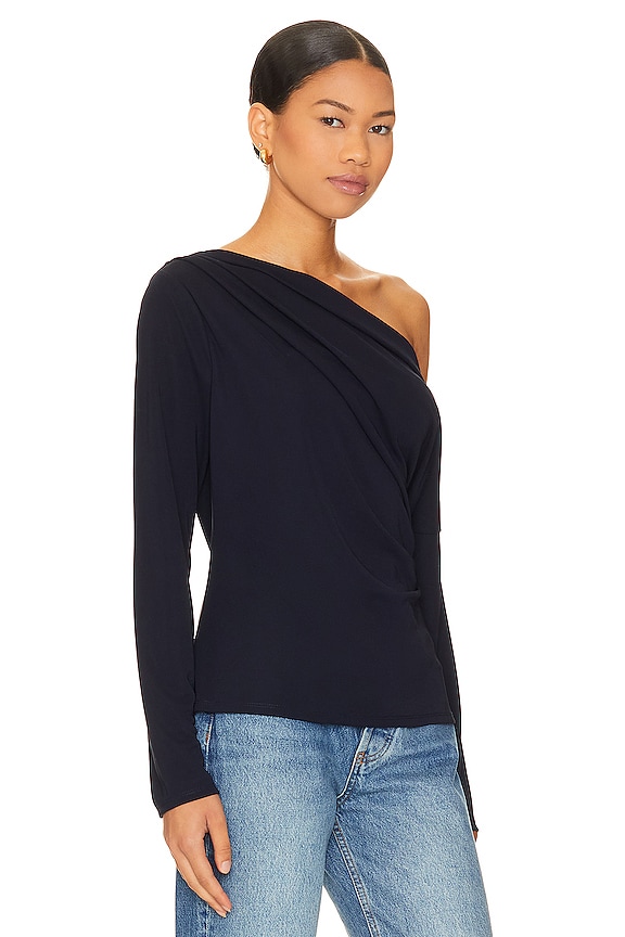 view 2 of 4 TOP MANGA LARGA RILEY in Dark Navy