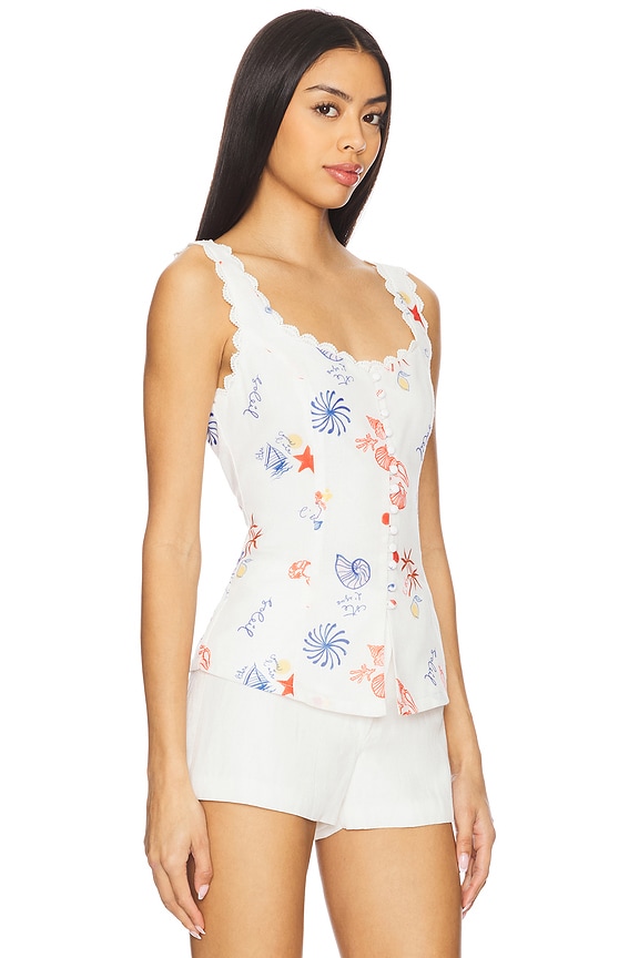view 2 of 4 Reeta Top in White Multi