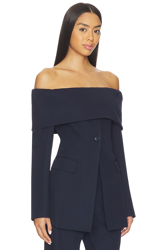 view 2 of 4 Derrick Off The Shoulder Top in Navy