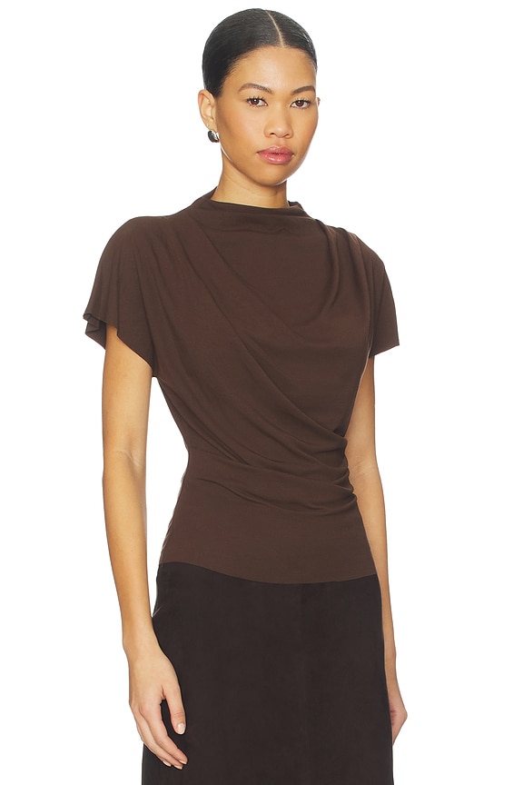 view 2 of 4 Lior Draped Top in Brown