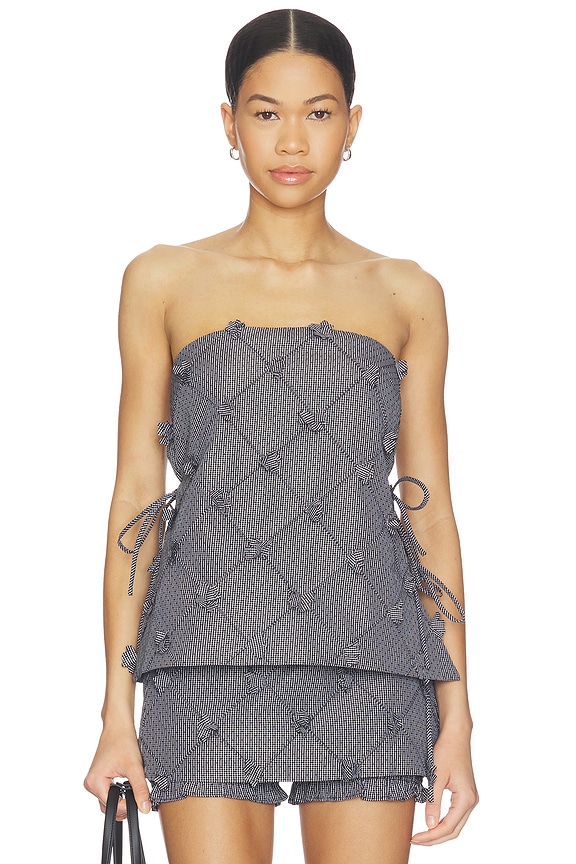 view 1 of 5 Thora Strapless Top in Black & White