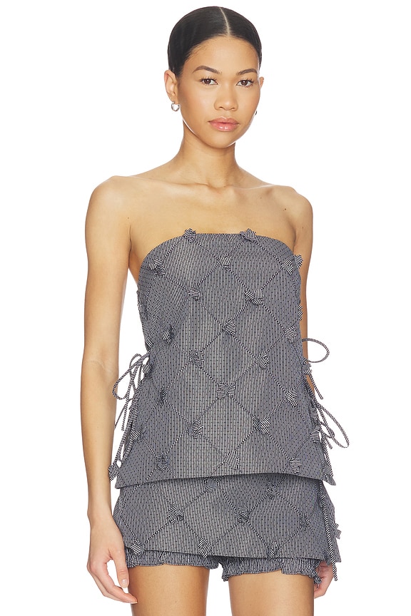 view 2 of 5 Thora Strapless Top in Black & White