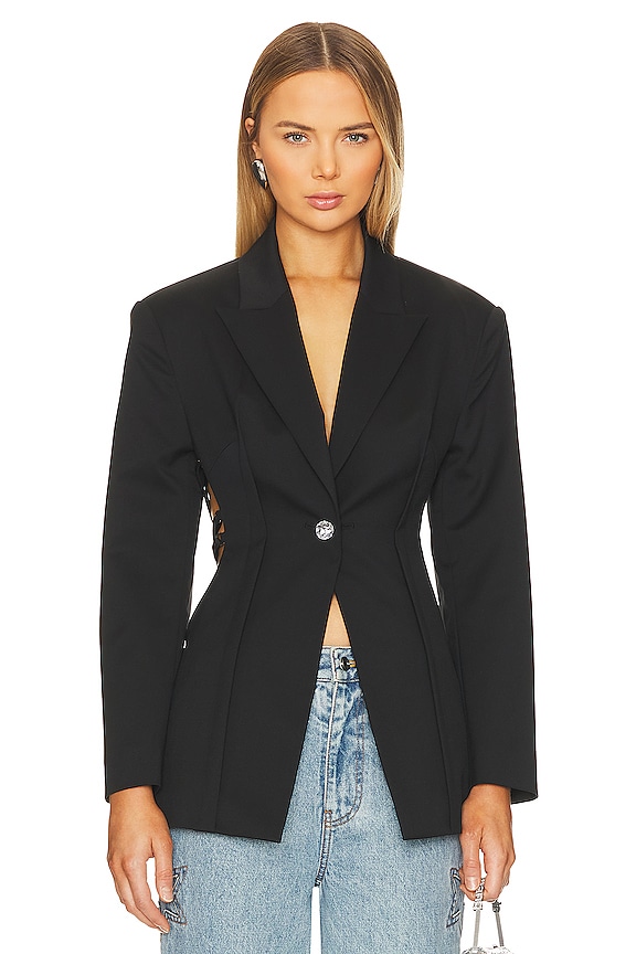 view 2 of 4 Shark Back Open Blazer in Black