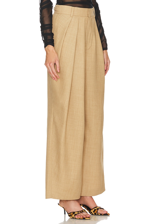 view 2 of 4 ASYMMETRIC PLEATED パンツ in Beige