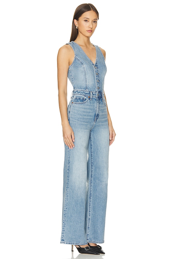 view 2 of 4 Denim Vest Wideleg Jumpsuit in Deep Dive
