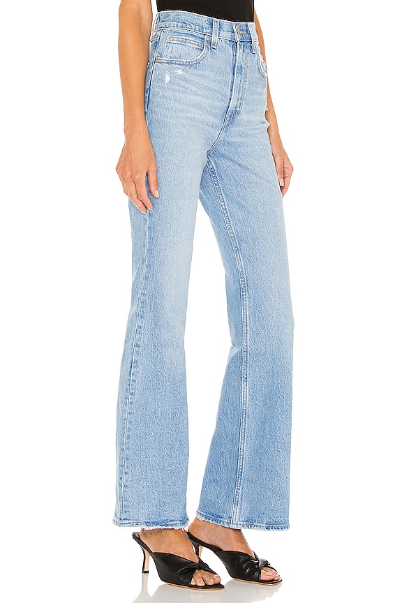 view 2 of 4 70s High Rise Flare Jean in Marine Babe