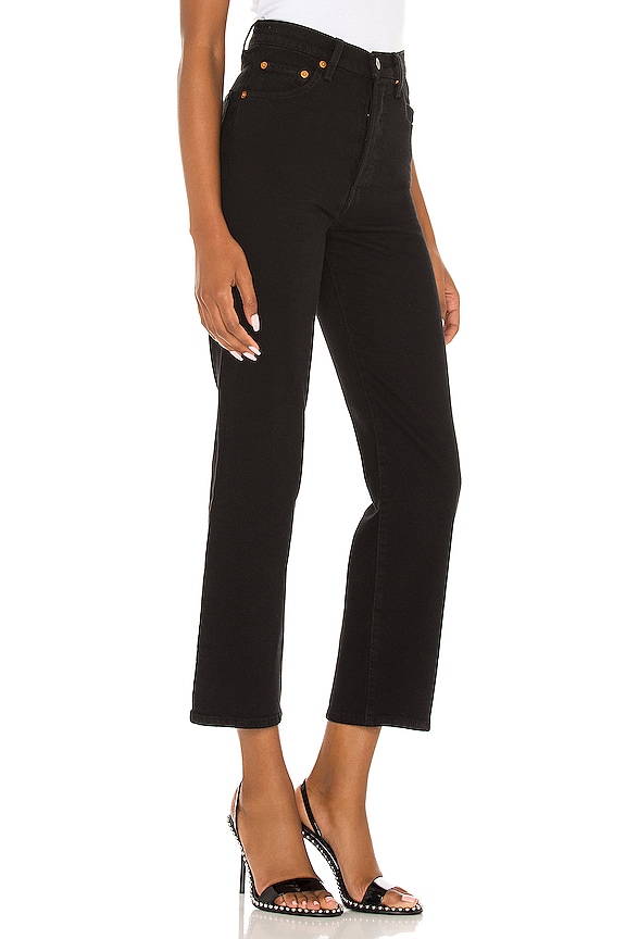 view 2 of 4 Ribcage Straight Ankle Jean in Black Sprout