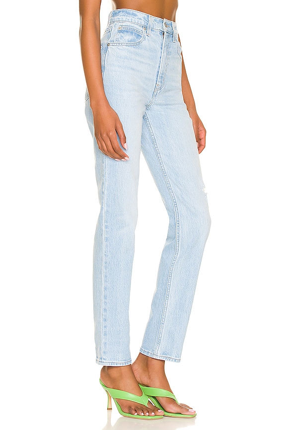 view 2 of 4 70s High Rise Slim Straight in Marine Hits