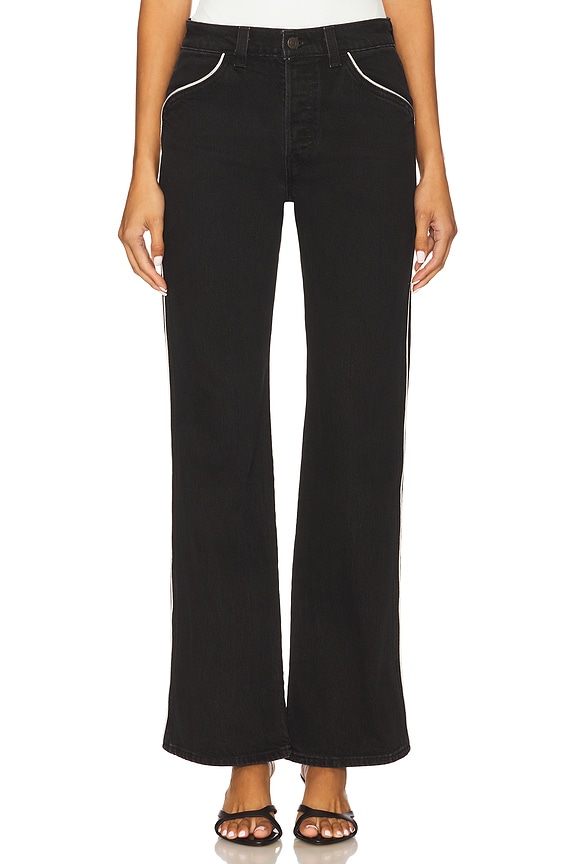 view 2 of 6 Wedgie Boot Piping Jeans in Black