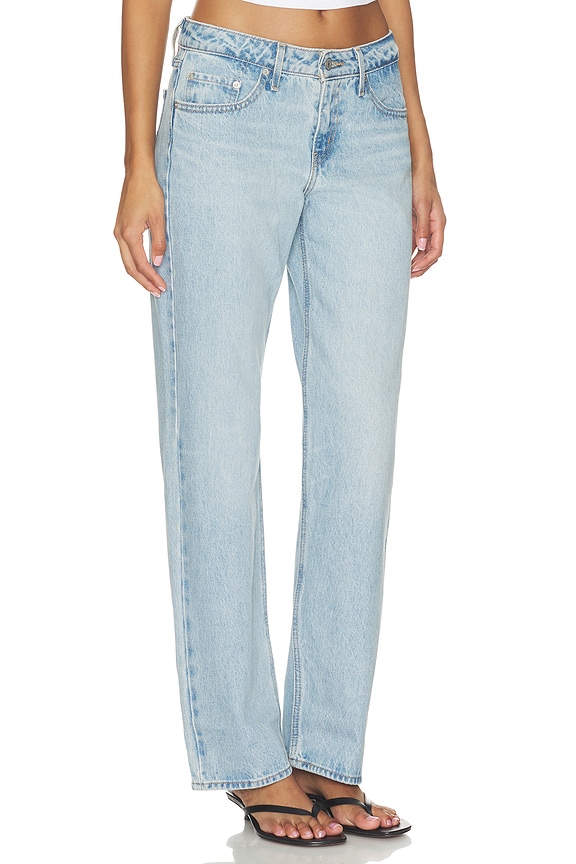 view 2 of 6 Low Straight Jeans in Blasted Stone Clean