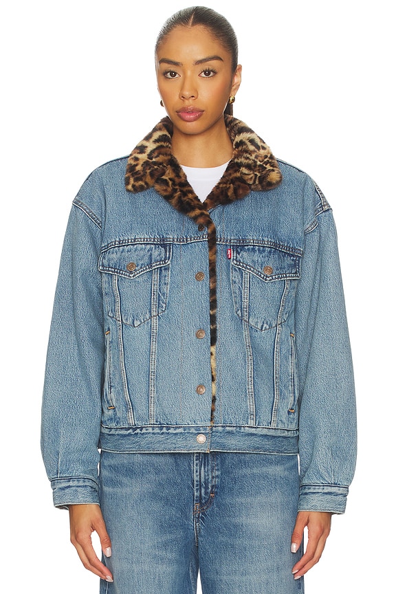 view 2 of 6 90s Faux Fur Trucker in Dolly Day