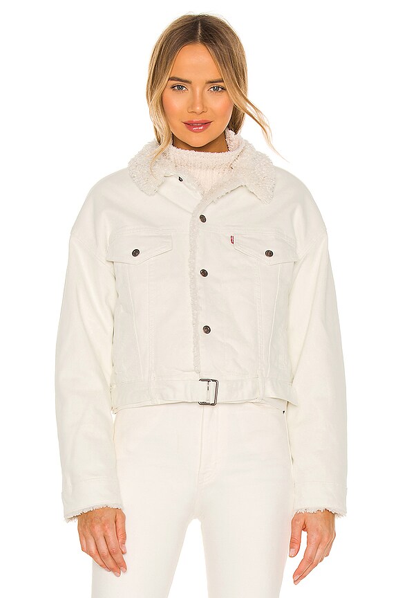 view 2 of 5 Cozy Cocoon Sherpa Trucker Jacket in Cuddly Tofu