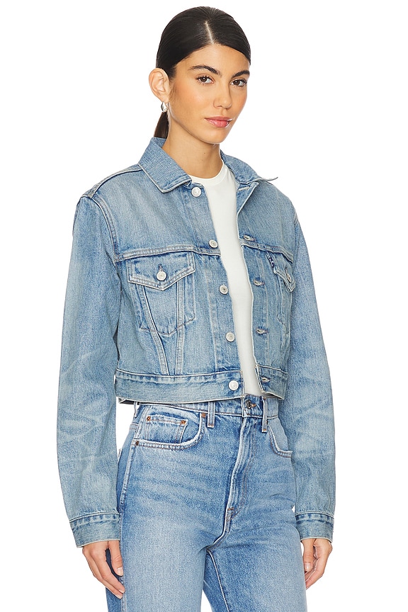 view 2 of 4 Short Trucker Jacket in Silver Moon