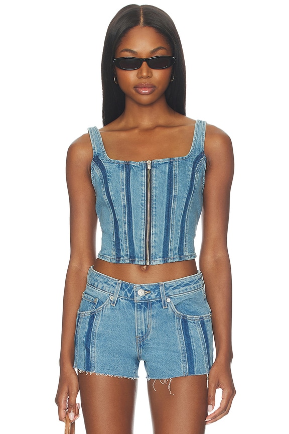 view 1 of 4 Seamed Zip Bustier in Shadow Work