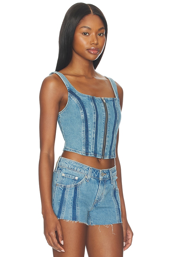 view 2 of 4 Seamed Zip Bustier in Shadow Work