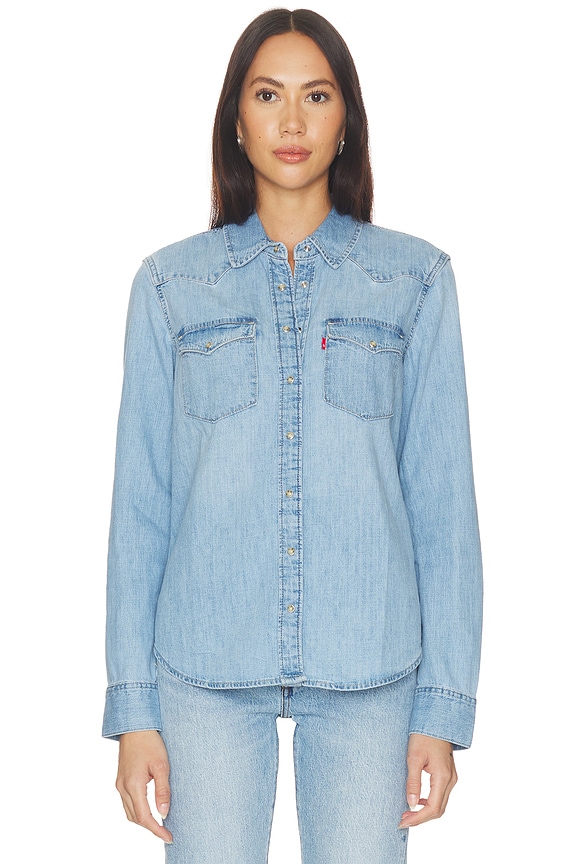 view 2 of 5 Heritage Western Denim Shirt in Sunbleach Sunset