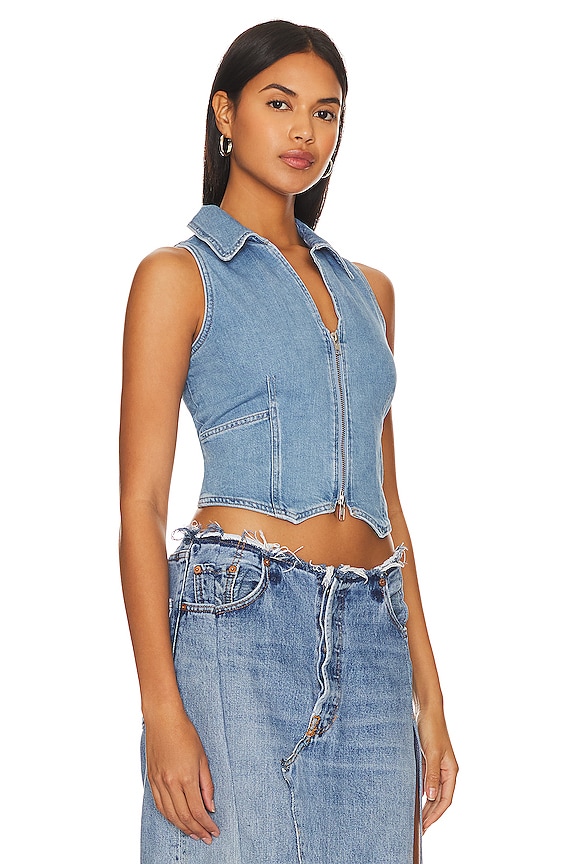 view 2 of 4 GILET EN JEAN LILOU in Blushing Don