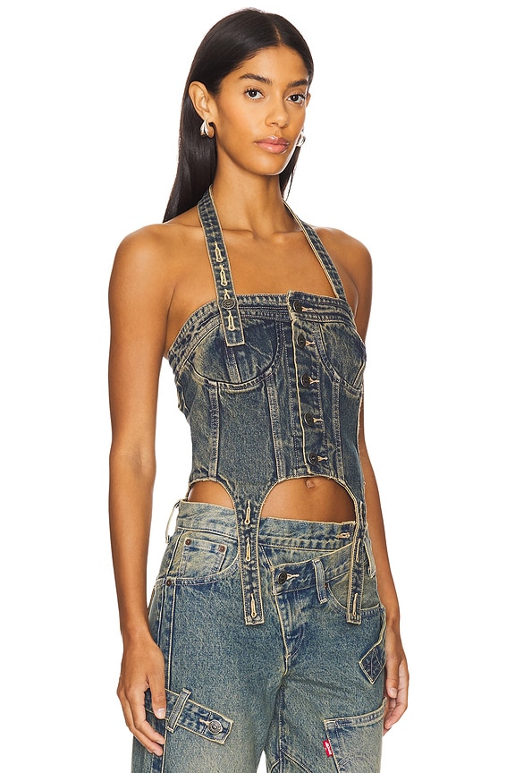 view 2 of 4 ДЖИНСОВЫЙ КОРСЕТ in Tinted Indigo