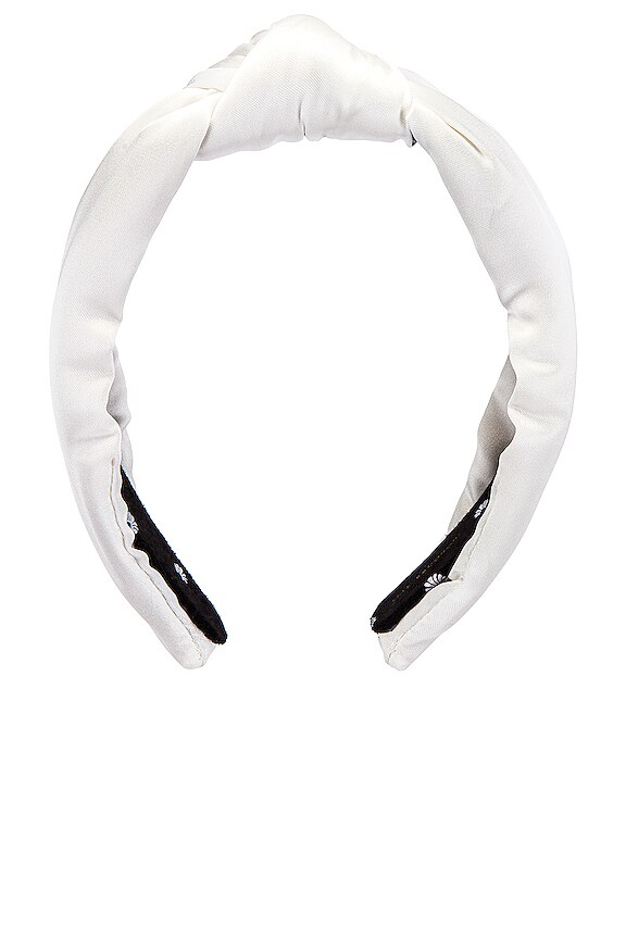 view 2 of 3 Silk Knotted Headband in Ivory