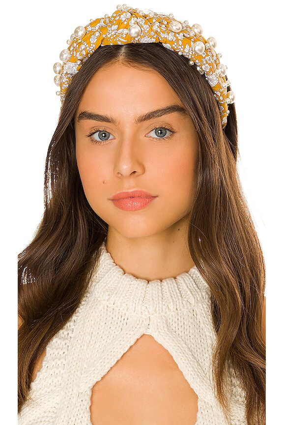 view 1 of 3 X Liberty London Multi Pearl Knotted Headband in Summer Blooms